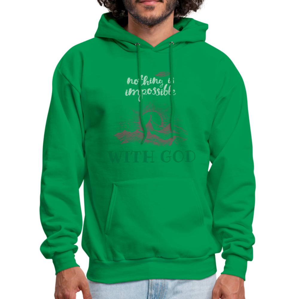 Nothing Is Impossible With God - Men's Hoodie - kelly green
