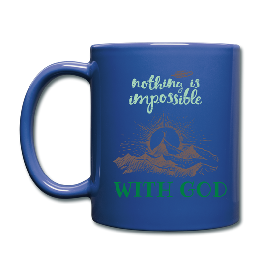 Nothing Is Impossible With God - Full Color Mug - royal blue