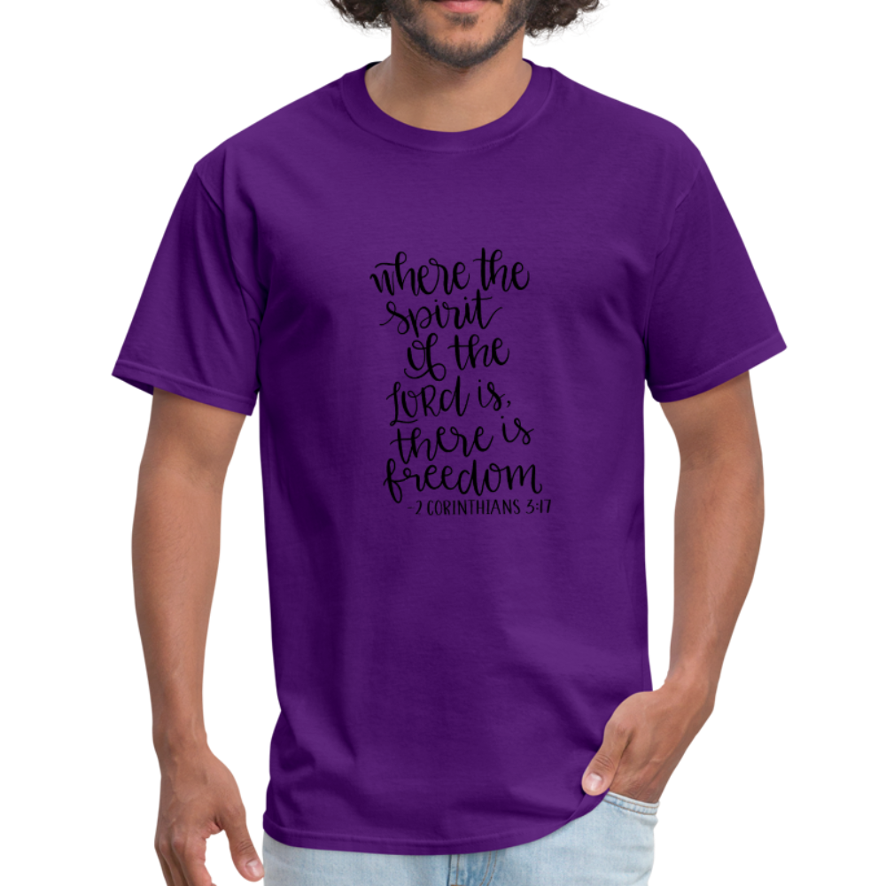 2 Corinthians 3:17 - Men's T-Shirt - purple