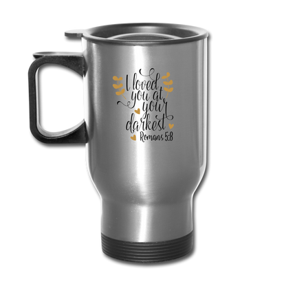 Romans 5:8 - Travel Mug - silver