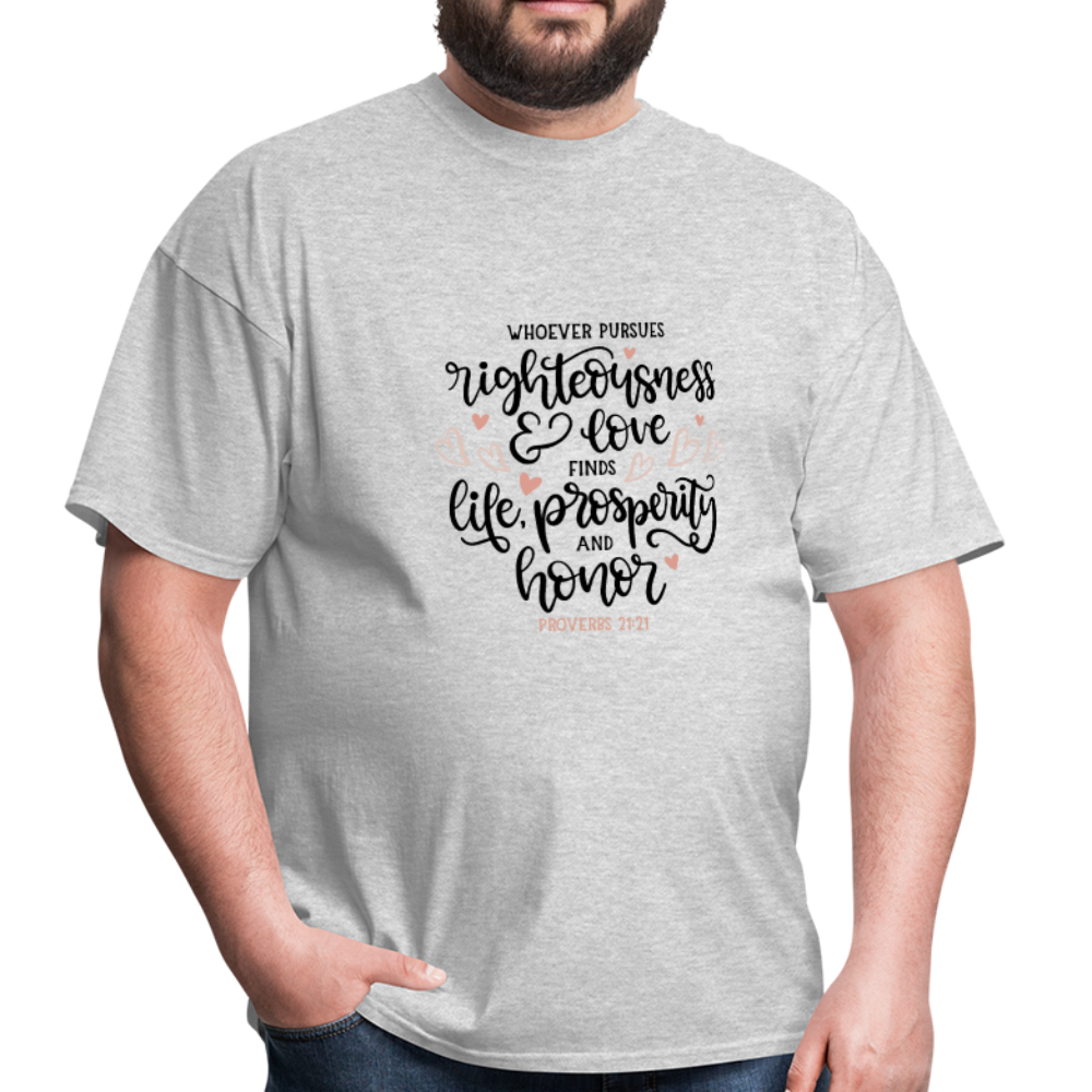 Proverbs 21:21 - Men's T-Shirt - heather gray