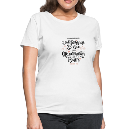 Proverbs 21:21 - Women's T-Shirt - white