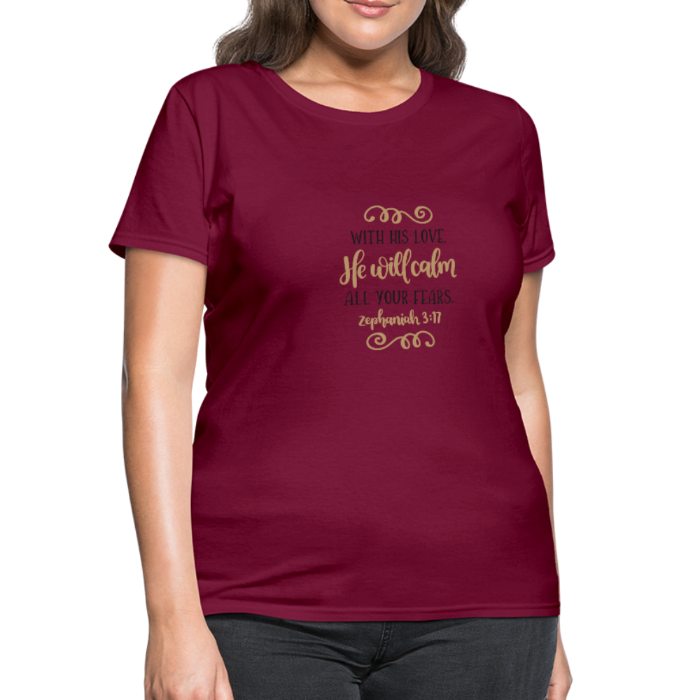 Zephaniah 3:17 - Women's T-Shirt - burgundy