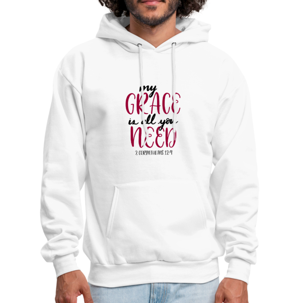 2 Corinthians 12:9 - Men's Hoodie - white