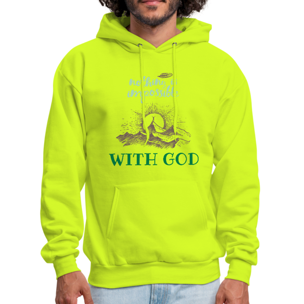 Nothing Is Impossible With God - Men's Hoodie - safety green