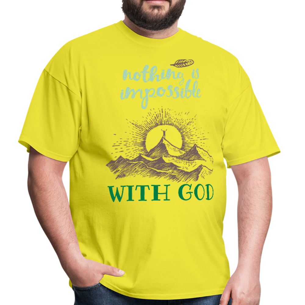 Nothing Is Impossible With God - Men's T-Shirt - yellow
