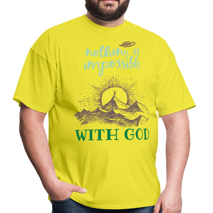 Nothing Is Impossible With God - Men's T-Shirt - yellow