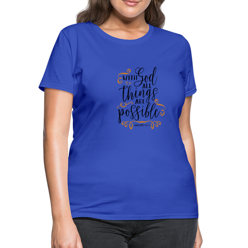 Matthew 19:26 - Women's T-Shirt - royal blue