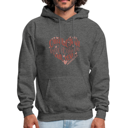 Proverbs 4:23 - Men's Hoodie - charcoal gray