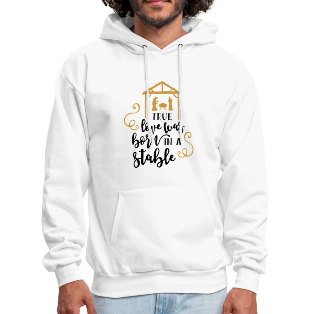 True Love Was Born In A Stable - Men's Hoodie - white