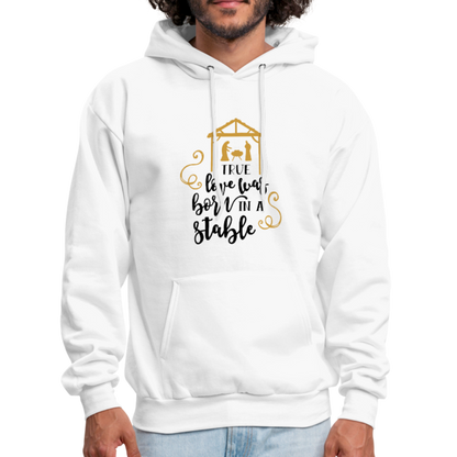 True Love Was Born In A Stable - Men's Hoodie - white
