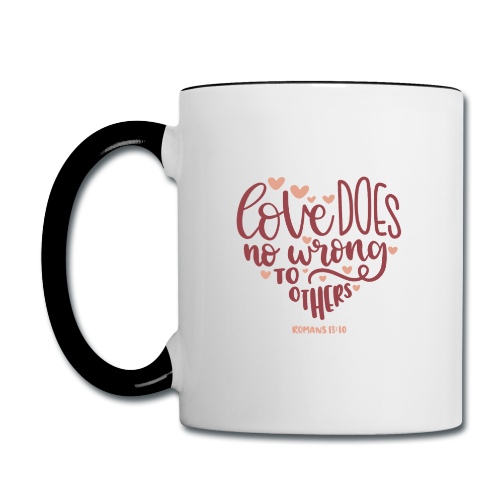 Romans 13:10 - Contrast Coffee Mug - white/black