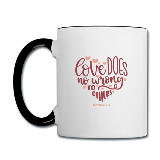 Romans 13:10 - Contrast Coffee Mug - white/black
