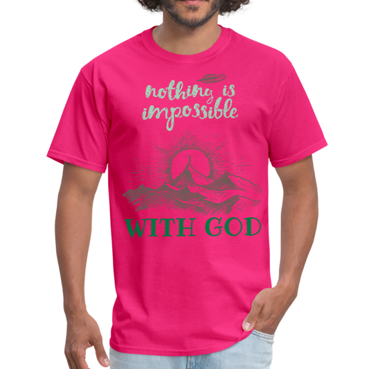 Nothing Is Impossible With God - Men's T-Shirt - fuchsia