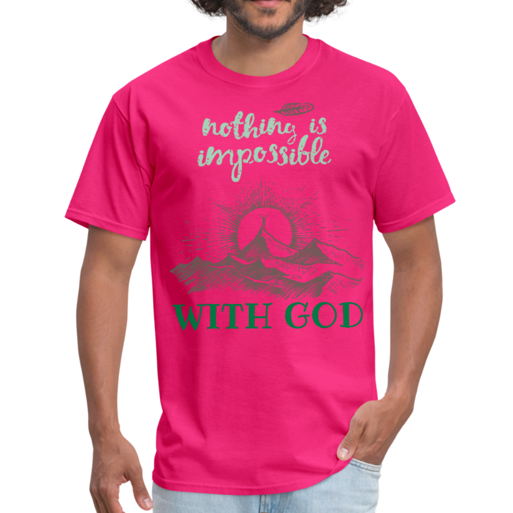 Nothing Is Impossible With God - Men's T-Shirt - fuchsia