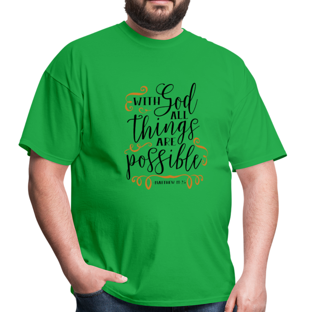 Matthew 19:26 - Men's T-Shirt - bright green