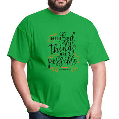 Matthew 19:26 - Men's T-Shirt - bright green