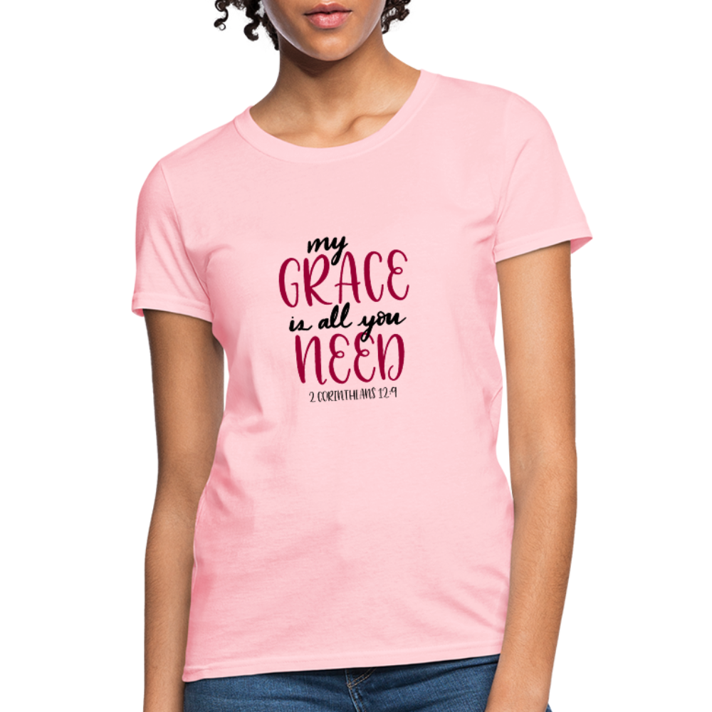 2 Corinthians 12:9 - Women's T-Shirt - pink
