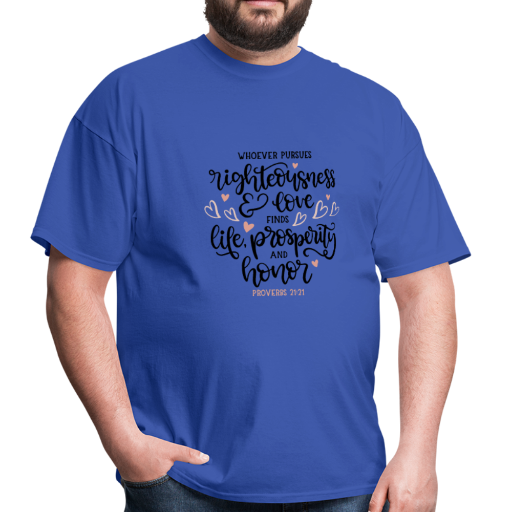 Proverbs 21:21 - Men's T-Shirt - royal blue