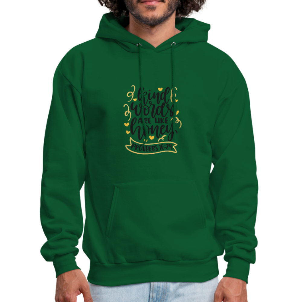 Proverbs 16:24 - Men's Hoodie - forest green