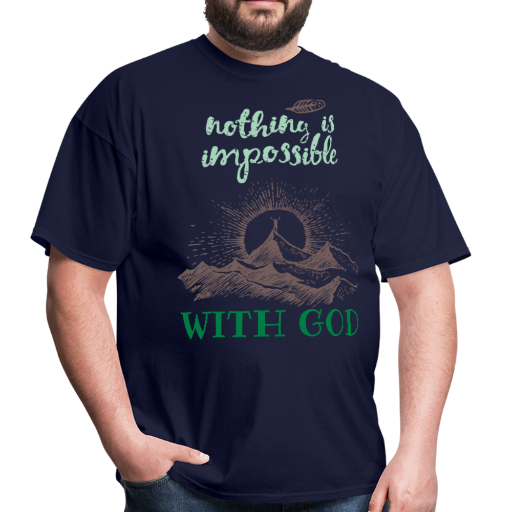 Nothing Is Impossible With God - Men's T-Shirt - navy