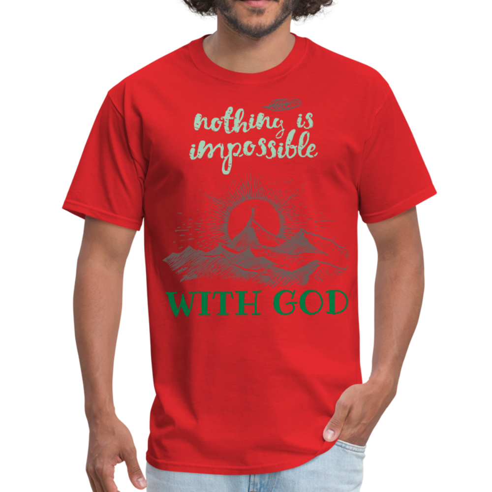 Nothing Is Impossible With God - Men's T-Shirt - red