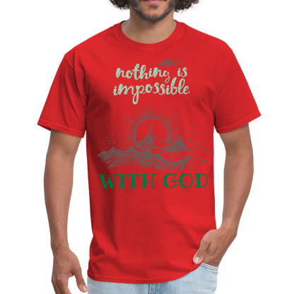 Nothing Is Impossible With God - Men's T-Shirt - red