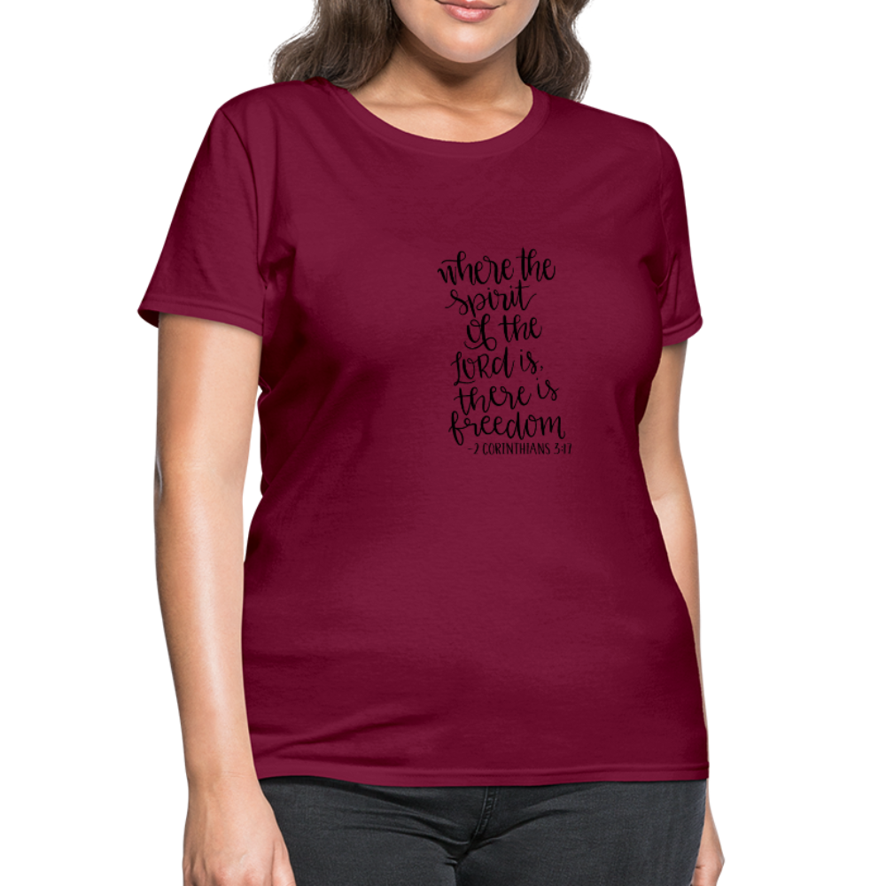 2 Corinthians 3:17 - Women's T-Shirt - burgundy