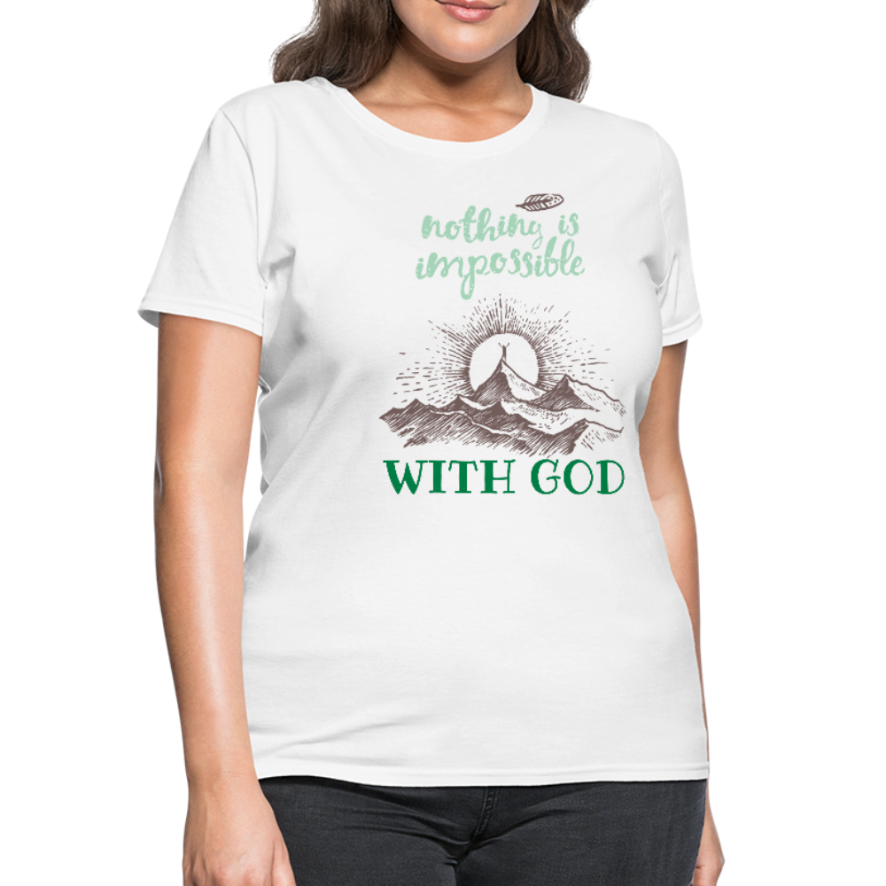 Nothing Is Impossible With God - Women's T-Shirt - white