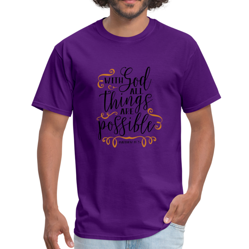 Matthew 19:26 - Men's T-Shirt - purple