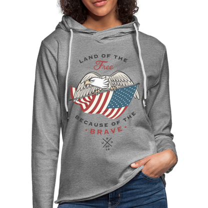 Land Of The Free - Lightweight Terry Hoodie - heather gray