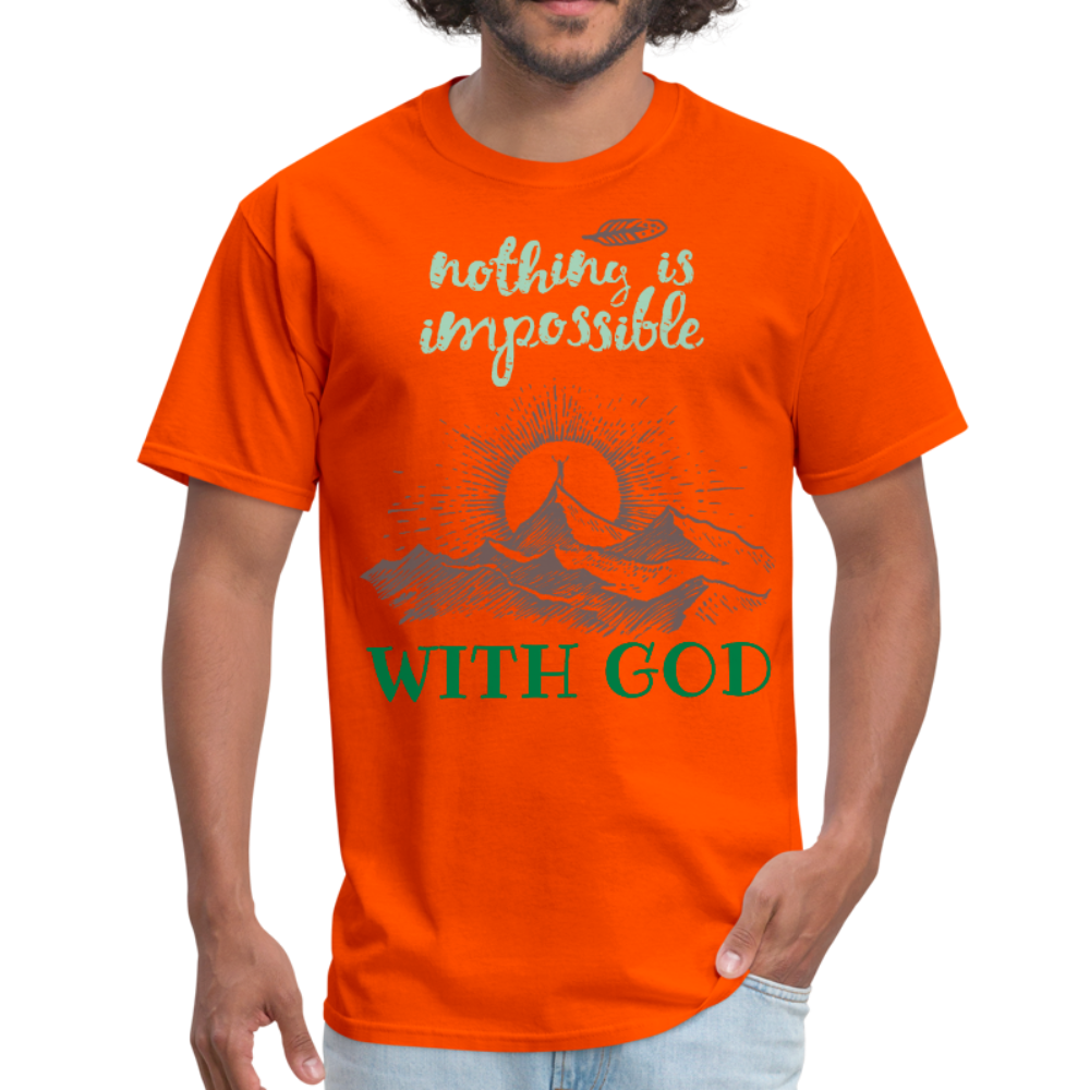 Nothing Is Impossible With God - Men's T-Shirt - orange