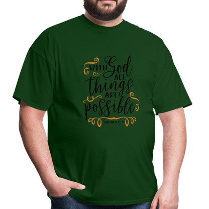 Matthew 19:26 - Men's T-Shirt - forest green