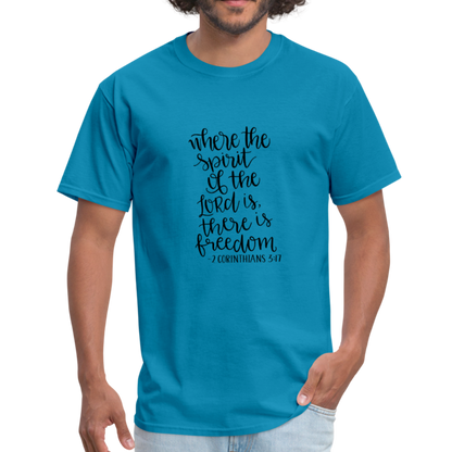 2 Corinthians 3:17 - Men's T-Shirt - turquoise