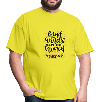 Proverbs 16:24 - Men's T-Shirt - yellow