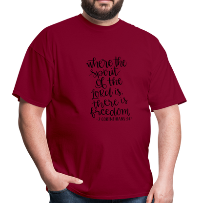 2 Corinthians 3:17 - Men's T-Shirt - burgundy