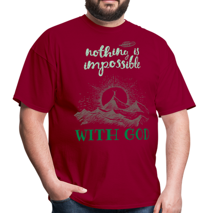 Nothing Is Impossible With God - Men's T-Shirt - dark red
