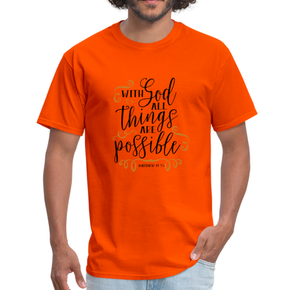 Matthew 19:26 - Men's T-Shirt - orange