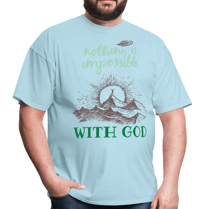 Nothing Is Impossible With God - Men's T-Shirt - powder blue