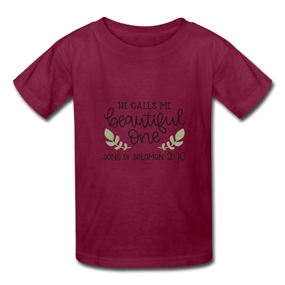 Song Of Solomon 2:10 - Youth T-Shirt - burgundy