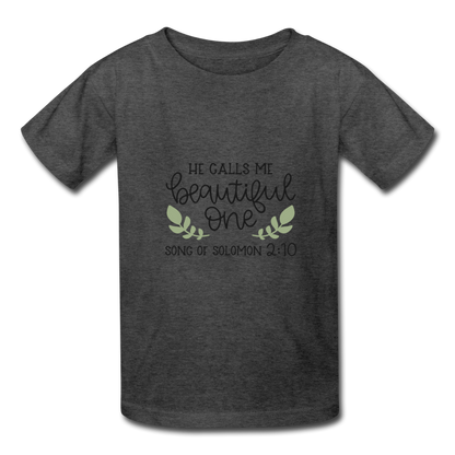 Song Of Solomon 2:10 - Youth T-Shirt - heather black