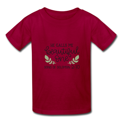 Song Of Solomon 2:10 - Youth T-Shirt - dark red