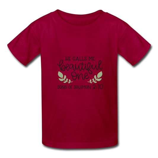 Song Of Solomon 2:10 - Youth T-Shirt - dark red