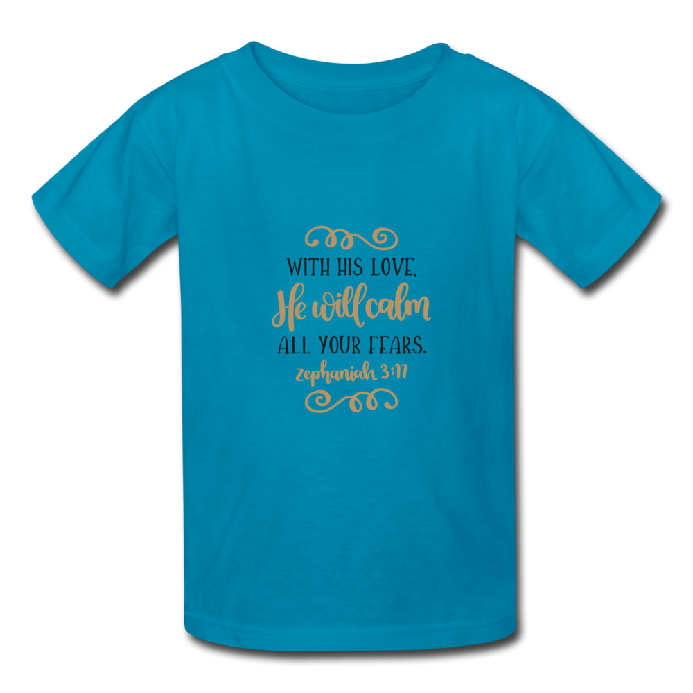 Zephaniah 3:17 - Youth T-Shirt - turquoise