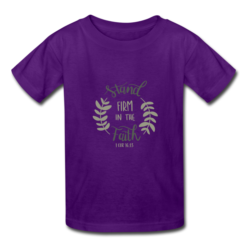 1 Corinthians 16:13 - Youth T-Shirt - purple