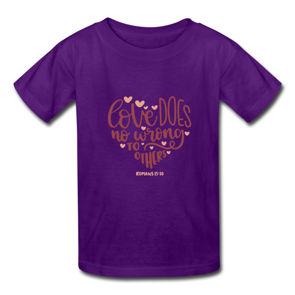 Romans 13:10 - Youth T-Shirt - purple