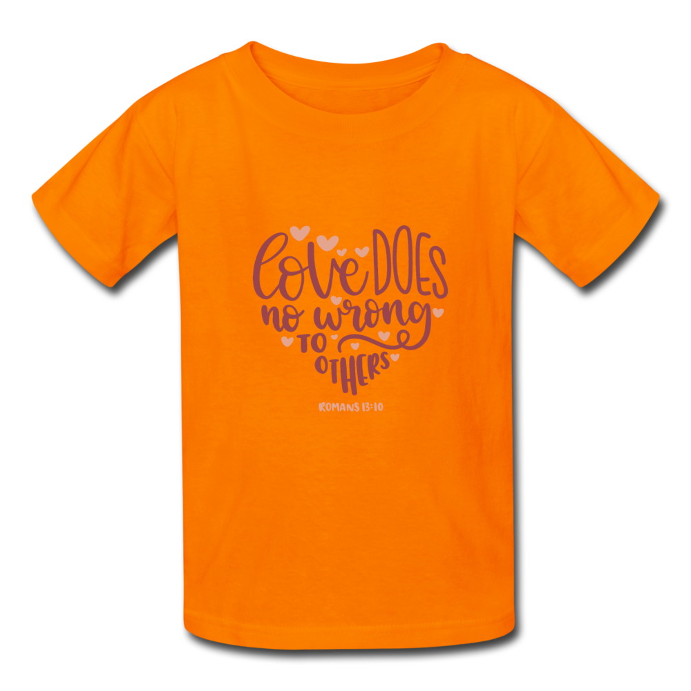 Romans 13:10 - Youth T-Shirt - orange