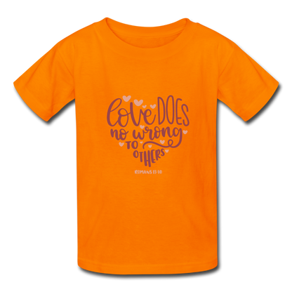 Romans 13:10 - Youth T-Shirt - orange
