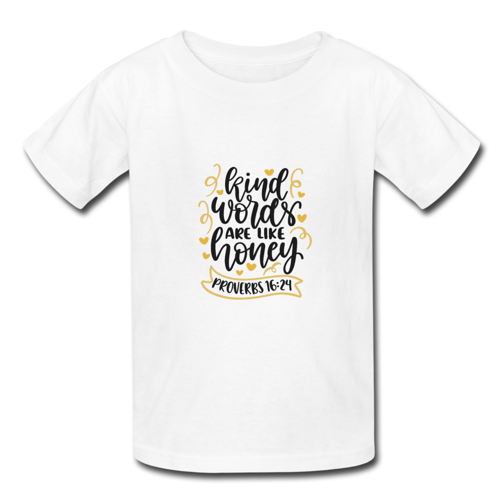 Proverbs 16:24 - Youth T-Shirt - white