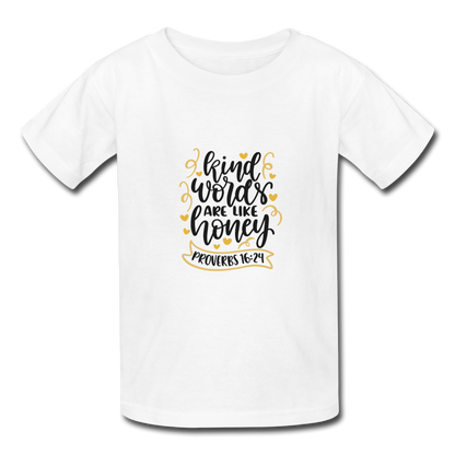 Proverbs 16:24 - Youth T-Shirt - white